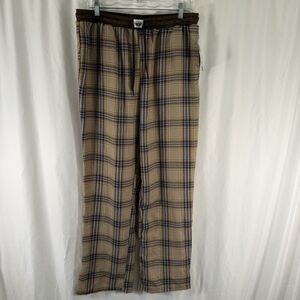 New Dockers Pajama Pants Men's Large 36-38 Brown Plaid Drawstring Pull On